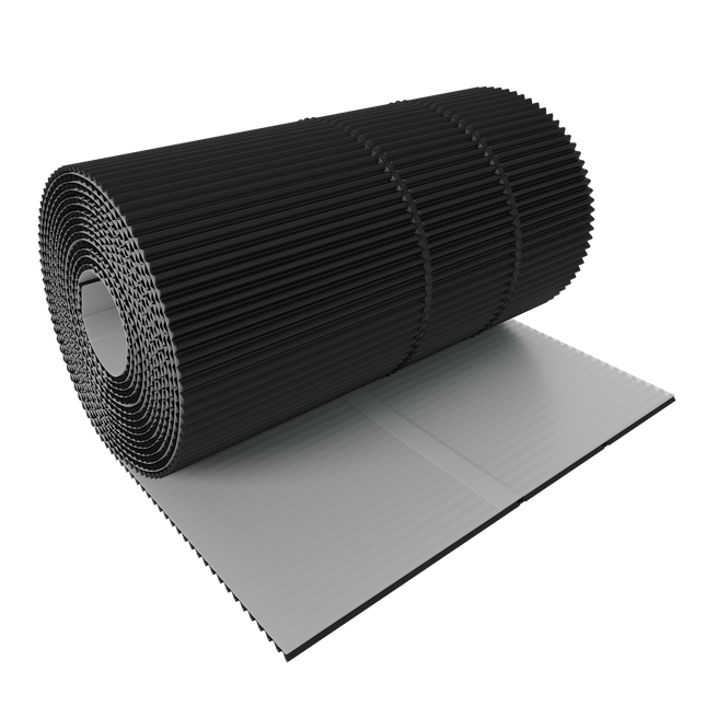 Taśma kominowa aluminiowa COROMIN Alu plisowana 300mm/5mb czarny