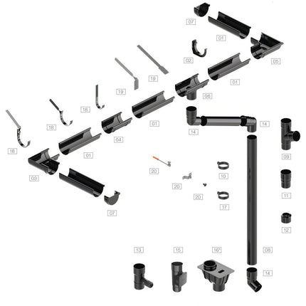 BRYZA PVC Denko prawe 150 mm brąz