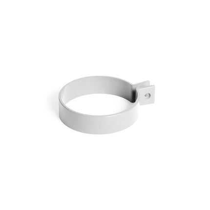 BRYZA PVC Obejma metalowa 90 mm biel